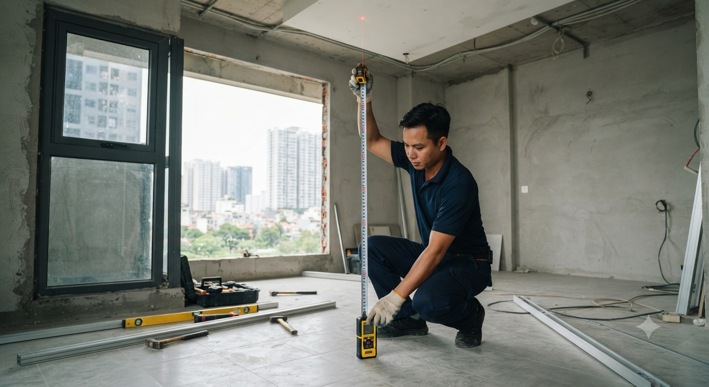 Cách đo chiều cao từ sàn lên trần nhà